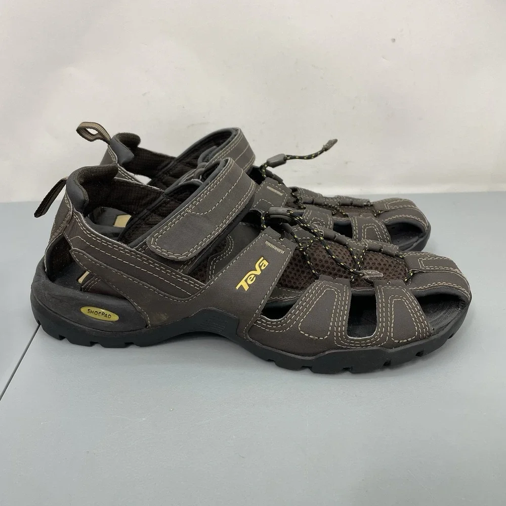Teva Forebay Water Sandals Fisherman Closed Toe Outdoor Hiking Brown Mens 10